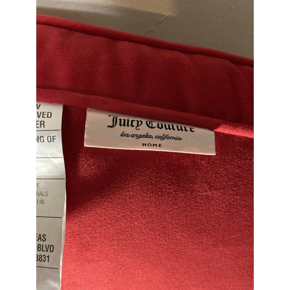 Juicy Couture Decorative Pillow Pink Heart 20” X 18” Candy Cane Valentines Xmas